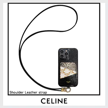 斜めがけceline セリーヌ ストラップ付き iphone16スマホケース