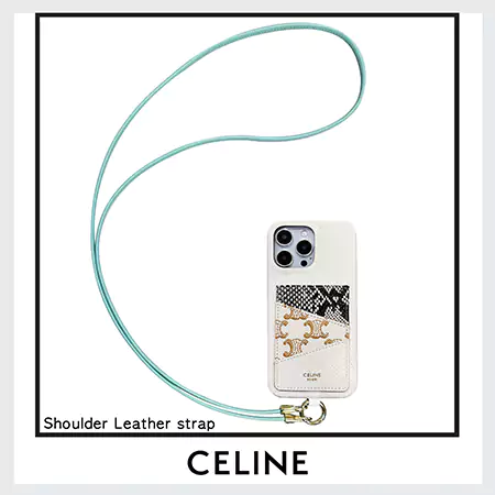 斜めがけceline セリーヌ ストラップ付き iphone16スマホケース