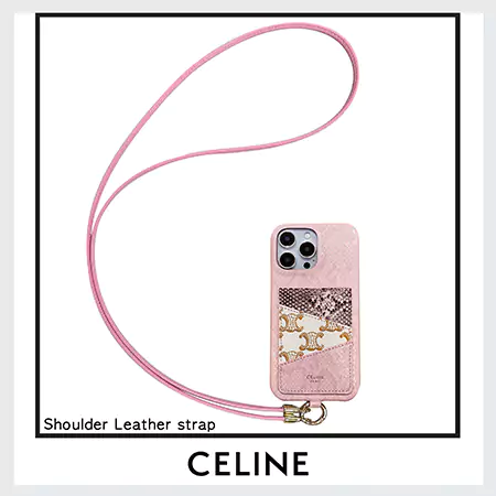 斜めがけceline セリーヌ ストラップ付き iphone16スマホケース